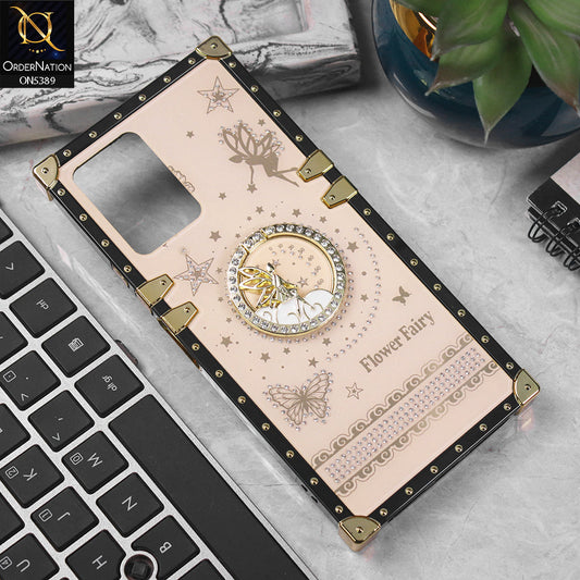 Vivo Y32 Cover - Golden - Trendy Flower Fairy Stylish Soft Square Trunk Case
