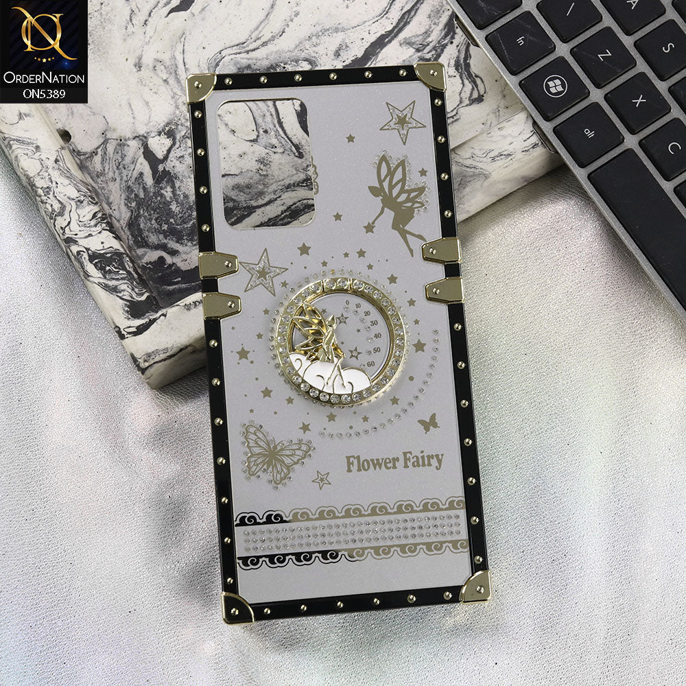 Vivo Y32 Cover - Gray - Trendy Flower Fairy Stylish Soft Square Trunk Case