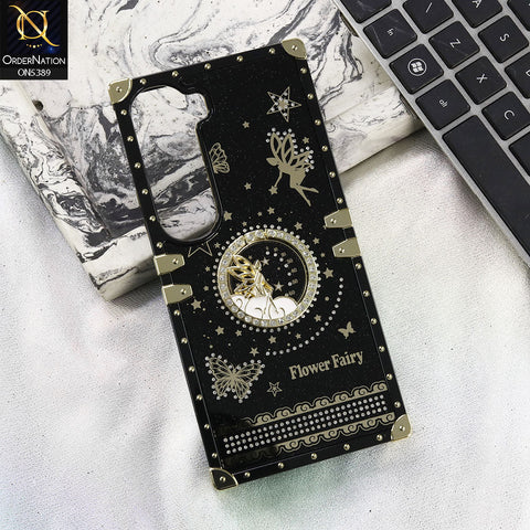 Vivo Y400 4G Cover - Black - Trendy Flower Fairy Stylish Soft Square Trunk Case
