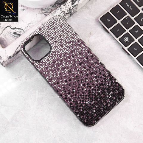 iPhone 13 Cover - Pink -  Luxurious Gradiant Rhinestone Soft border Shiny Case