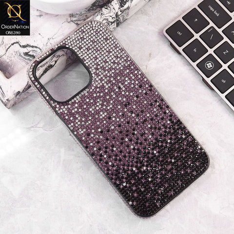 iPhone 14 Pro Max Cover - Pink -  Luxurious Gradiant Rhinestone Soft border Shiny Case