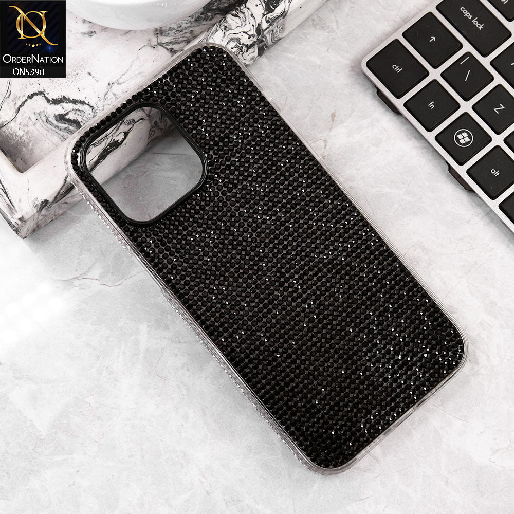 iPhone 14 Pro Max Cover - Black -  Luxurious Gradiant Rhinestone Soft border Shiny Case