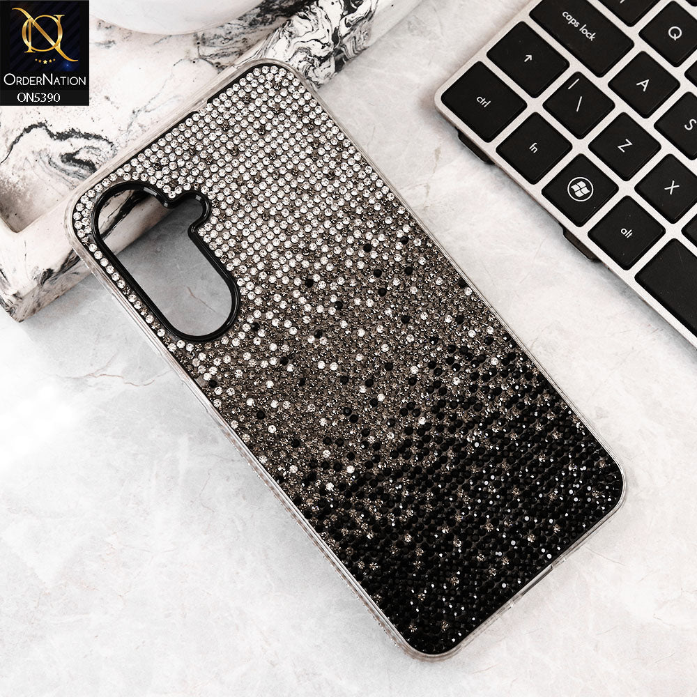 Samsung Galaxy A16 5G Cover - Gray -  Luxurious Gradiant Rhinestone Soft border Shiny Case
