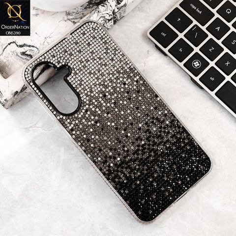 Samsung Galaxy A56 Cover - Gray -  Luxurious Gradiant Rhinestone Soft border Shiny Case