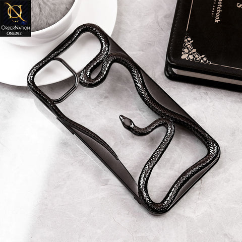 iPhone 11 Pro Max Cover - Black -  New 3D Olige Hollow Shiny Plating Heat Dissipation Soft Casee