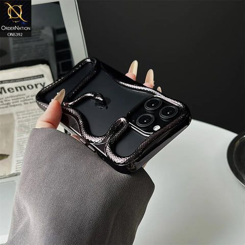 Samsung Galaxy S22 Ultra Cover - Black -  New 3D Olige Hollow Shiny Plating Heat Dissipation Soft Casee