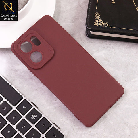 Oppo Reno 13F 5G Cover - Maroon - New Soft Silicne Case with Camera Protection