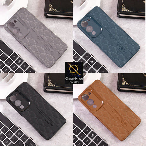 Vivo Y29s Cover - Gray - Oriental Pattern Soft Silicone Case With Camera Protection