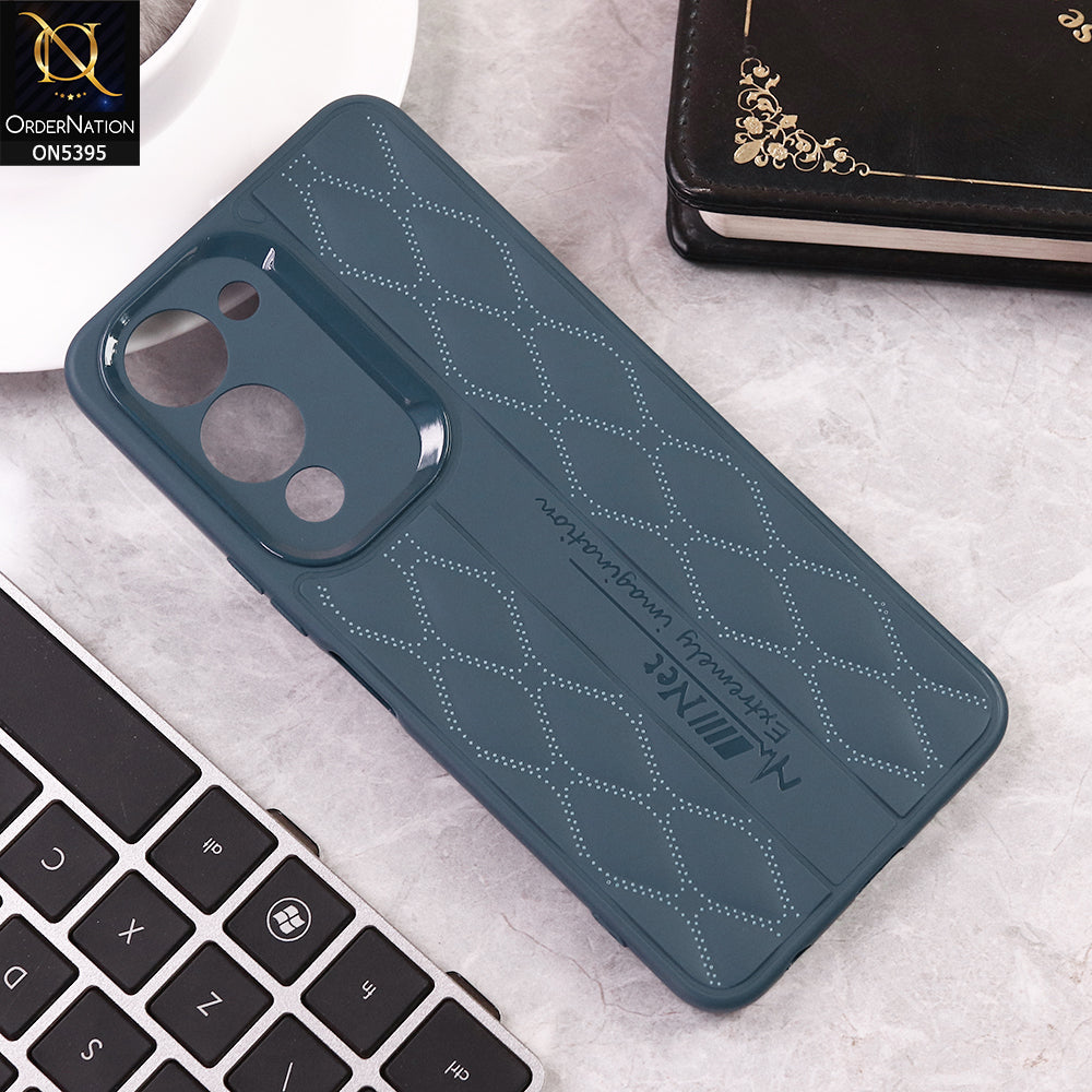 Vivo Y29s Cover - Blue - Oriental Pattern Soft Silicone Case With Camera Protection