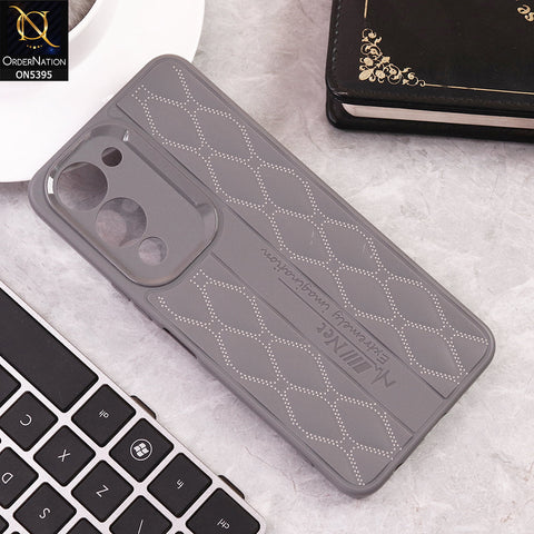 Vivo Y04 Cover - Gray - Oriental Pattern Soft Silicone Case With Camera Protection