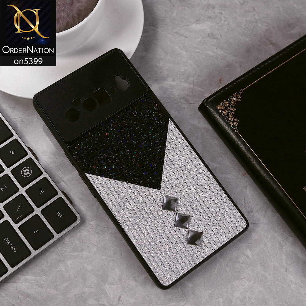 Google Pixel 6 Pro Cover - Black - Luxury 3D Woven Pattern Shiny Soft Case With Camera Protection