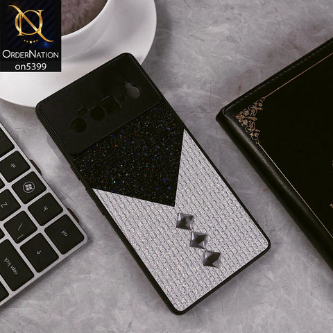 Google Pixel 6 Pro Cover - Black - Luxury 3D Woven Pattern Shiny Soft Case With Camera Protection