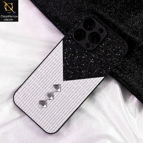 iPhone 14 Pro Max Cover - Black - Luxury 3D Woven Pattern Shiny Soft Case With Camera Protection