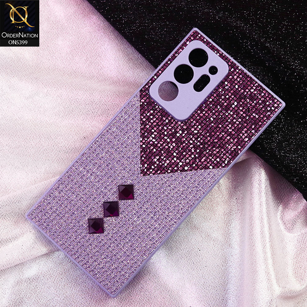 Samsung Galaxy Note 20 Ultra Cover - Purple - Luxury 3D Woven Pattern Shiny Soft Case With Camera Protection