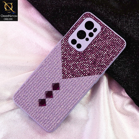 OnePlus 9 Pro Cover - Purple - Luxury 3D Woven Pattern Shiny Soft Case With Camera Protection