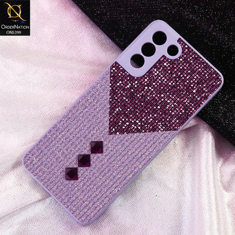 Samsung Galaxy S21 Plus 5G Cover - Purple - Luxury 3D Woven Pattern Shiny Soft Case With Camera Protection