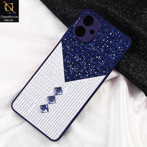 Samsung Galaxy A06 Cover - Blue - Luxury 3D Woven Pattern Shiny Soft Case With Camera Protection