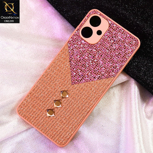 Samsung Galaxy A06 Cover - Pink - Luxury 3D Woven Pattern Shiny Soft Case With Camera Protection