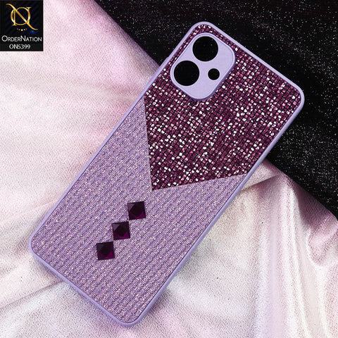Samsung Galaxy A06 Cover - Purple - Luxury 3D Woven Pattern Shiny Soft Case With Camera Protection