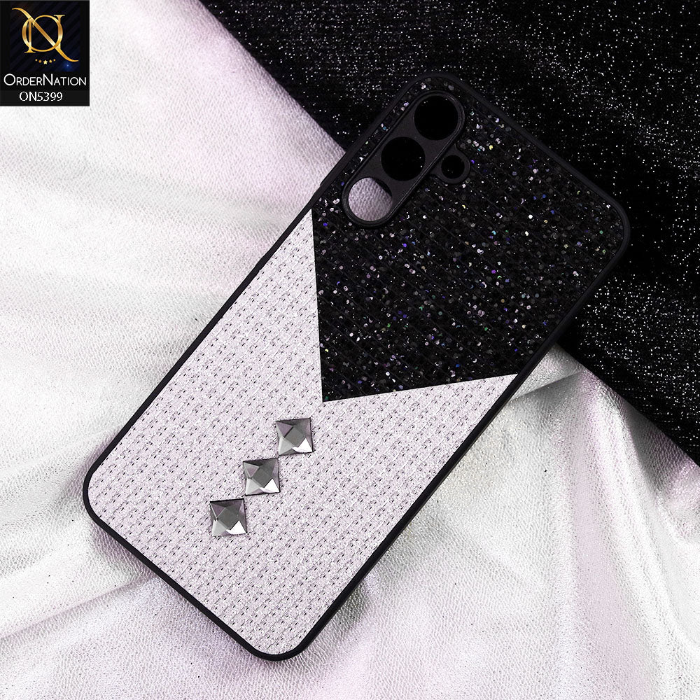 Samsung Galaxy A16 Cover - Black - Luxury 3D Woven Pattern Shiny Soft Case With Camera Protection
