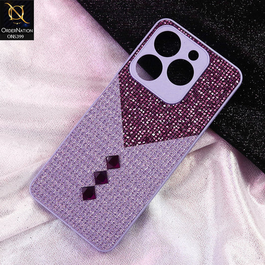 Tecno Spark Go 2024 Cover - Purple - Luxury 3D Woven Pattern Shiny Soft Case With Camera Protection
