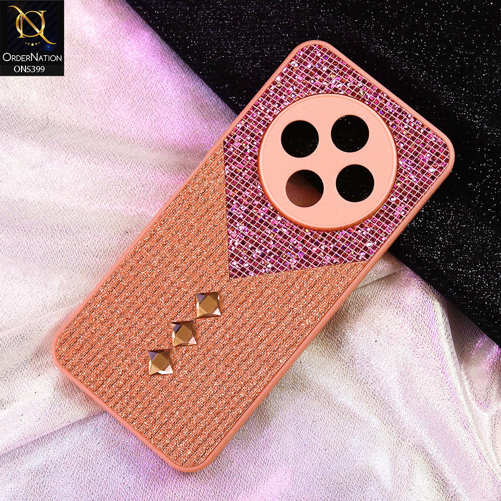 Tecno Spark 30C 4G Cover - Pink - Luxury 3D Woven Pattern Shiny Soft Case With Camera Protection