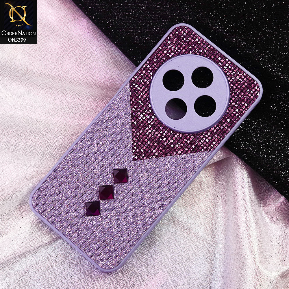 Tecno Spark 30C 4G Cover - Purple - Luxury 3D Woven Pattern Shiny Soft Case With Camera Protection
