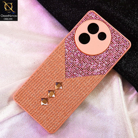 Vivo V30e Cover - Pink - Luxury 3D Woven Pattern Shiny Soft Case With Camera Protection