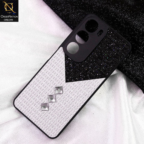 Vivo Y19s Cover - Black - Luxury 3D Woven Pattern Shiny Soft Case With Camera Protection