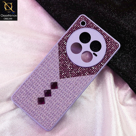 Infinix Zero 40 4G Cover - Purple - Luxury 3D Woven Pattern Shiny Soft Case With Camera Protection