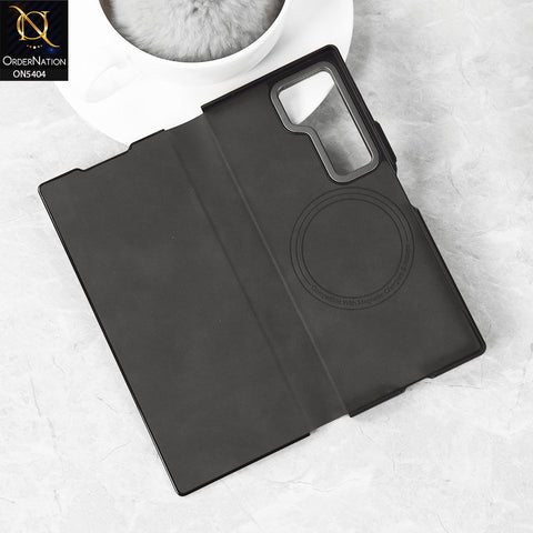 Samsung Galaxy Z Fold 6 5G Cover - Black -  New  Wlons PU Leather  ShockProof Soft  Flip Case