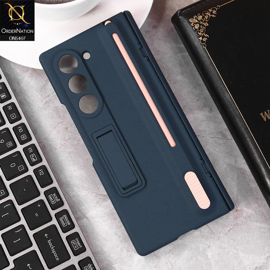 Samsung Galaxy Z Fold 6 5G Cover - Black -  Trendy New Matte Slim S Pen With Kick Stand Holder Case