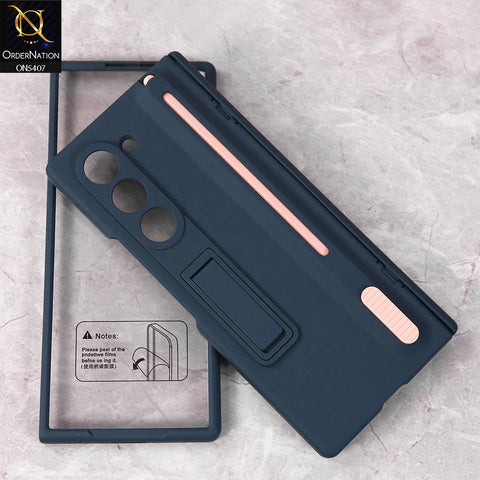 Samsung Galaxy Z Fold 6 5G Cover - Black -  Trendy New Matte Slim S Pen With Kick Stand Holder Case
