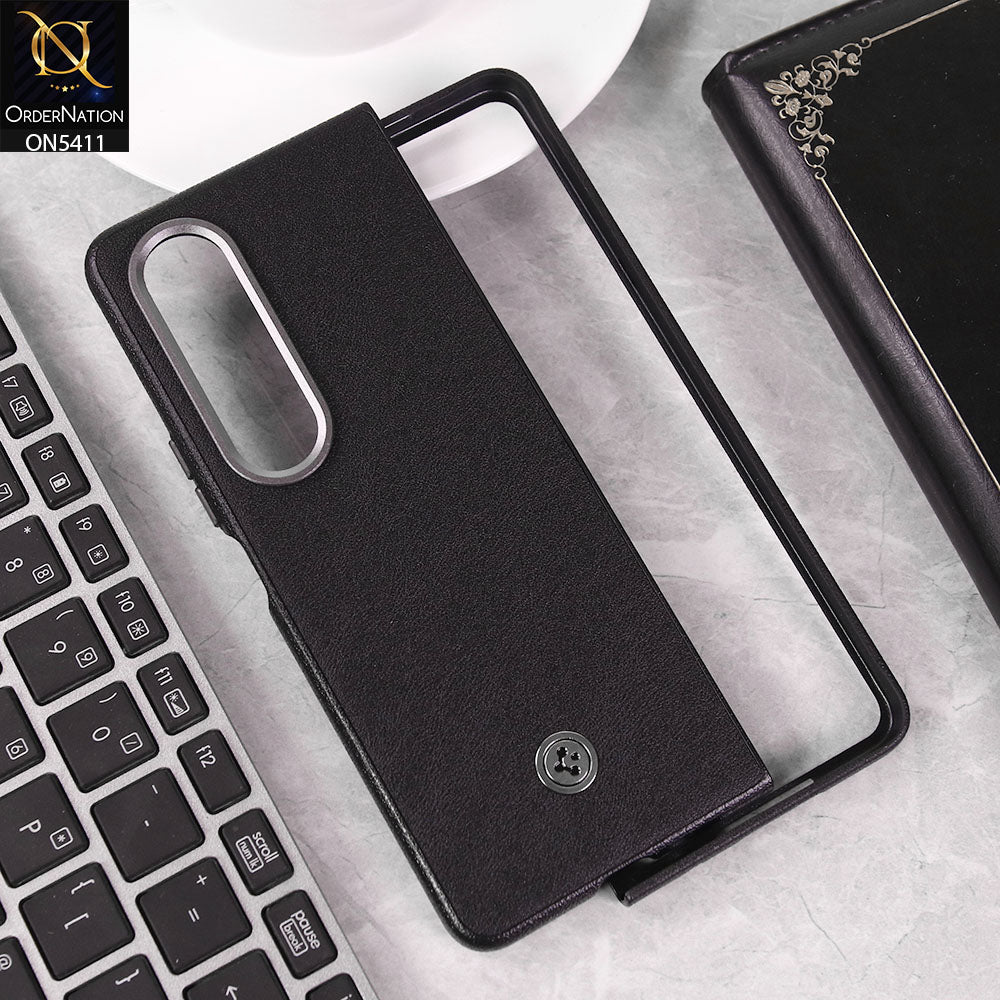 Samsung Galaxy Z Fold 4 5G Cover - Black -  RMBMAX Premium Leather MagSafe Case With Bracket Stand