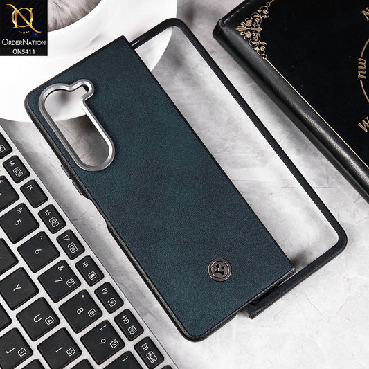 Samsung Galaxy Z Fold 6 5G Cover - Blue -  New Leather Texture Style ShockProof Hard Shell Case