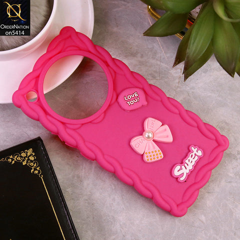 Infinix Zero 40 4G Cover - Pink - Braid Style Borders Sweet Bow Knot Soft Silicone Case