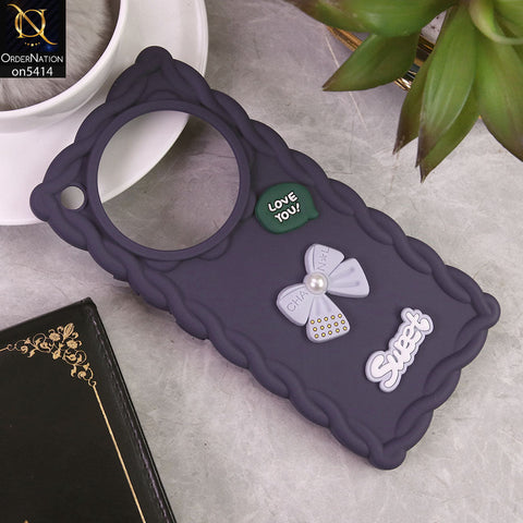 Infinix Zero 40 4G Cover - Purple - Braid Style Borders Sweet Bow Knot Soft Silicone Case