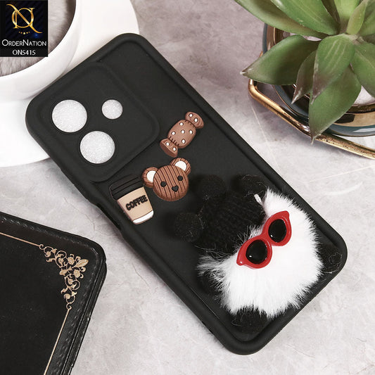 Oppo A40 Cover - Black -  Cute 3D Cartoon Coffee Soft Silicon Case With Camera Protection