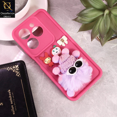 Infinix Hot 40 Pro Cover - PinkD2 -  Cute 3d Cartoon Soft Sillicon Case