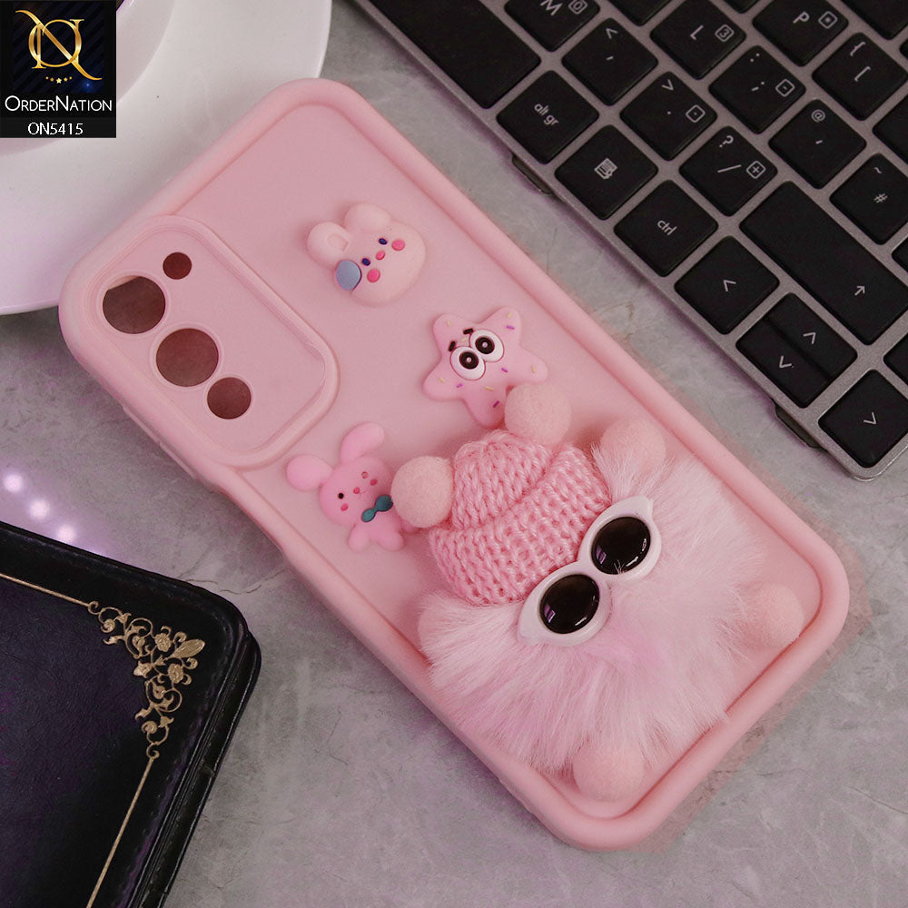 Vivo Y29s Cover - Light Pink -  Cute 3d Cartoon Soft Sillicon Case