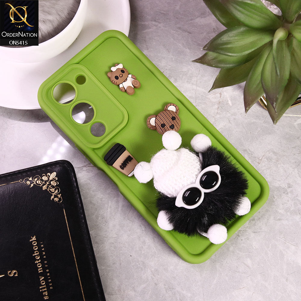 Vivo Y29s Cover - Light Green -  Cute 3d Cartoon Soft Sillicon Case