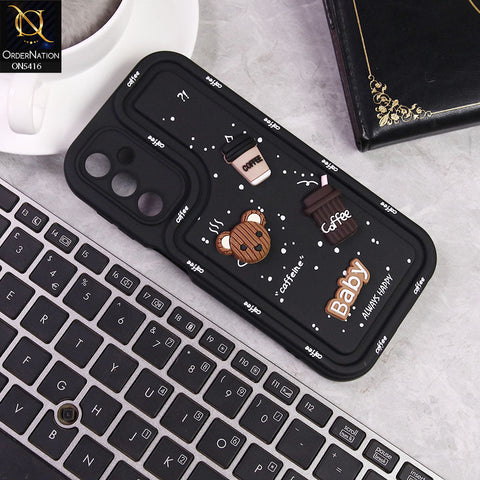 Samsung Galaxy A24 4G Cover - Black -  Cute 3D Cartoon Coffee Soft Silicon Case With Camera Protection