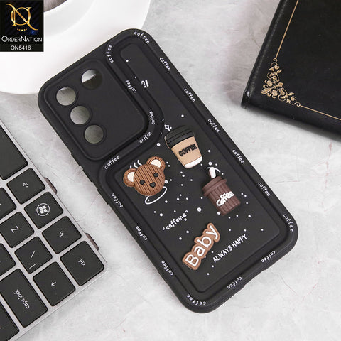 Vivo S16e Cover - Black - Cute 3D Cartoon Coffee Soft Silicon Case With Camera Protection