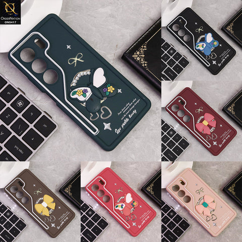Tecno Camon 40 Cover - Brown - New Soft Silicone Case With Cute 3D Bow Knot Soft Borders With Camera Protection Soft Case