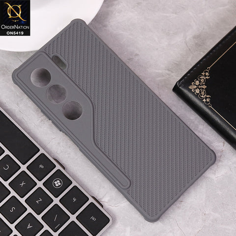 Tecno Camon 40 Pro Cover - Gray - New Carbon Fiber Texture Case With Camera Protection Soft Case