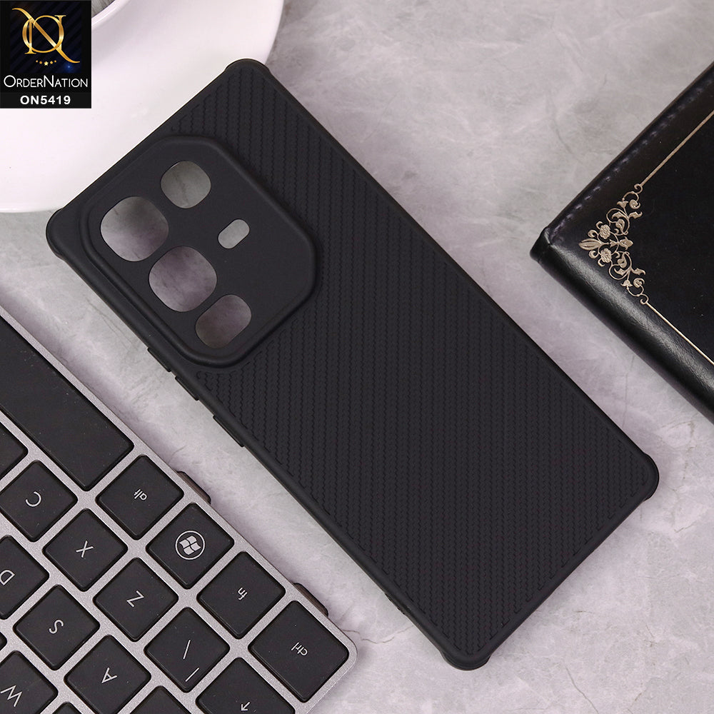 Infinix Note 50 Pro 4G Cover - Black - New Carbon Fiber Texture Case With Camera Protection Soft Case