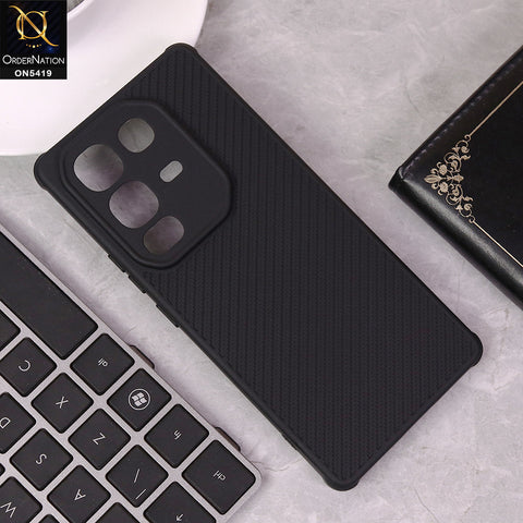 Infinix Note 50 Pro Plus Cover - Black - New Carbon Fiber Texture Case With Camera Protection Soft Case