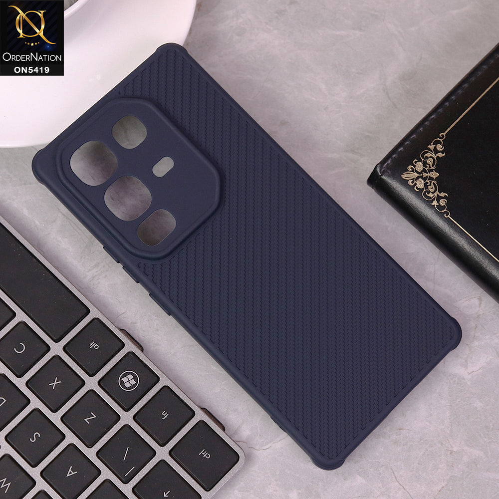Infinix Note 50 4G Cover - Blue - New Carbon Fiber Texture Case With Camera Protection Soft Case