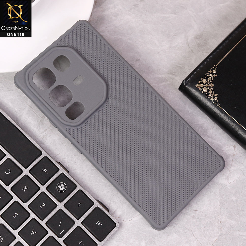 Infinix Note 50 Pro 4G Cover - Gray - New Carbon Fiber Texture Case With Camera Protection Soft Case