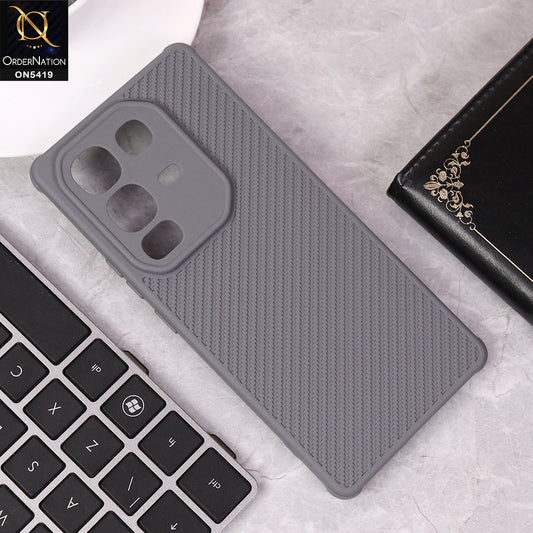 Infinix Note 50 Pro 4G Cover - Gray - New Carbon Fiber Texture Case With Camera Protection Soft Case